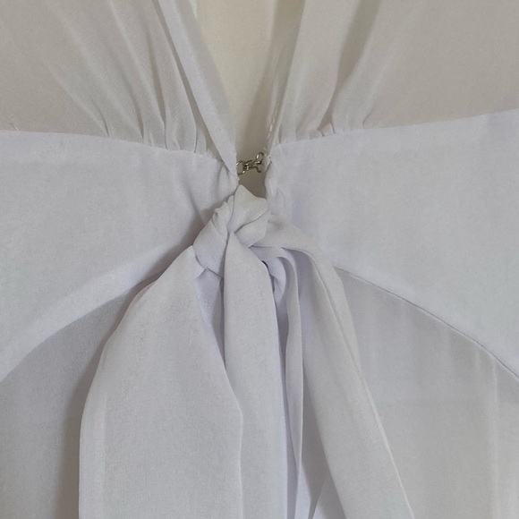RARE: HOUSE OF CB Evisa Bridal Robe Peignoir XS Extra Small White Sheer Cover Up - Picture 7 of 14